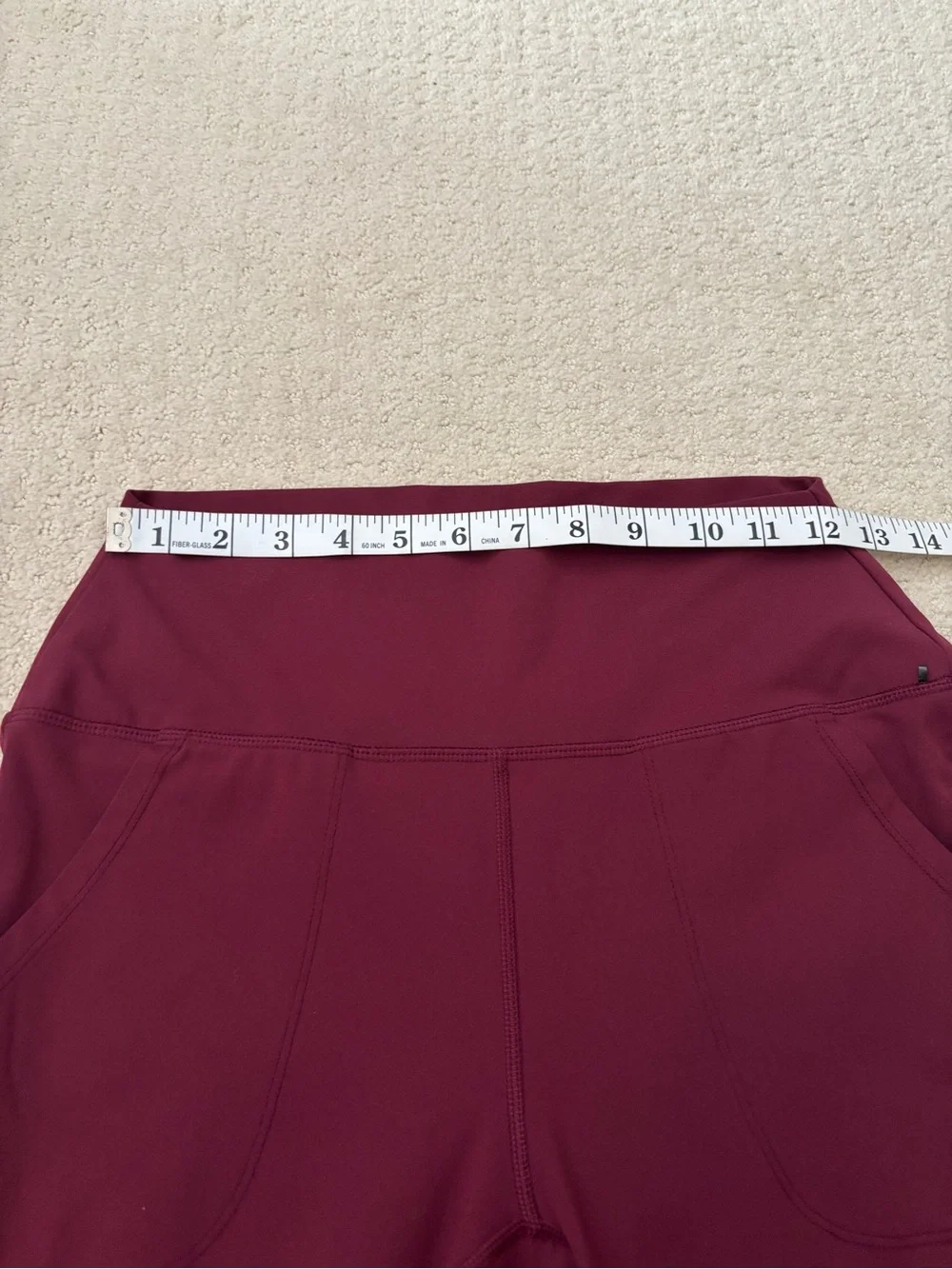 Spyder Active Burgundy Maroon High-Waist Leggings With Pockets
